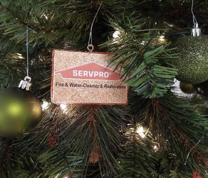 servpro ornament on a Christmas tree 